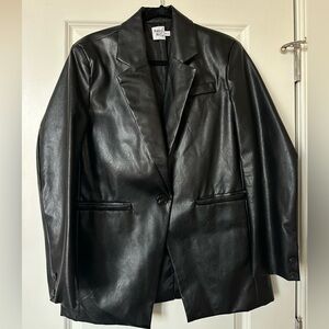 Princess Polly Black Faux Leather Blazer